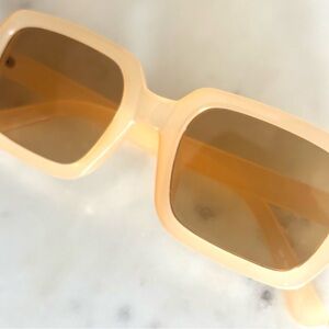 Anthropologie Pale Peach Square Sunglasses